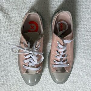 Converse Pink and Gray Canvas Sneakers